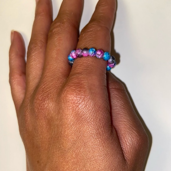 Handmade Glass Bead Ring - Picture 2 of 3